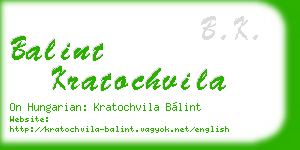 balint kratochvila business card